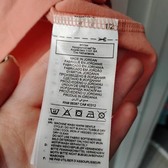 Adidas Peach T-Shirt Aeroready Logo - Picture 8 of 8